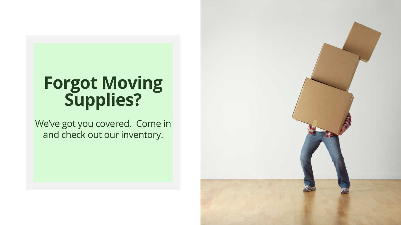 We sell moving and packing necessities.